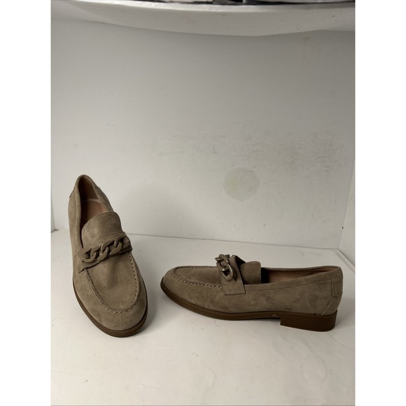Cole Haan Irish Coffee Suede Stassi Chain Loafer Shoes Womens Slip On Size 9.5B - Picture 1 of 12